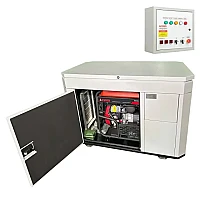 Бензиновый генератор A-iPower A13000EAX в тихом зимнем кожухе 1600 RAL 7035 + блок автозапуска A-iPower 230В/400В 100А 8 ПИН